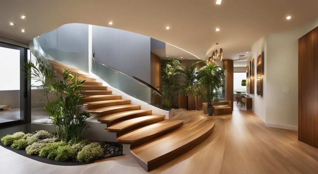 Escalier courbe Feng Shui