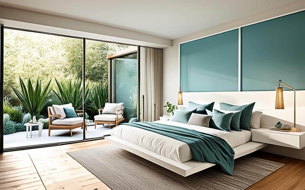 Lit dans une chambre Feng Shui